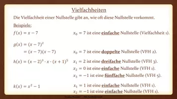 Vorschau - Präsentationen/Tafelbilder - Tafelbilder - Vielfachheiten von Nullstellen - Seite 1