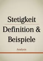 Vorschau - Präsentationen/Tafelbilder - Tafelbilder - Stetigkeit: Definition und Beispiele - Deckblatt