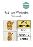 Vorschau - Bildkarten - Bild- und Wortkarten "Wild Animals" - Deckblatt