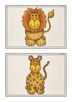 Vorschau - Bildkarten - Bild- und Wortkarten "Wild Animals" - Seite 1