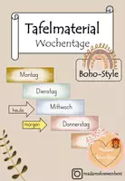 Vorschau - Poster - Tafelmaterial Wochentage Boho-Style - Deckblatt