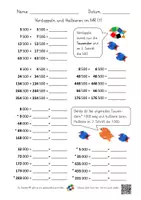 Vorschau - Arbeitsblätter - Verdoppeln und halbieren im Millionraum (1 AB mit Lernvideolink) - Deckblatt