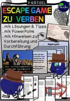 Vorschau - Stundenentwürfe - Escape Game/Exit the Room zu Verben (ab 4. Klasse) #motivierender Deutschunterricht #Grundschule&weiterführende Schulen - Deckblatt