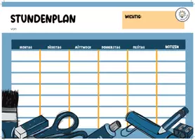 Vorschau - Arbeitsblätter - Stundenplan Kopiervorlage Freebie Procreate - Seite 1