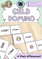 Vorschau - Unterrichtsreihen - DOMINO | Geld | Euro & Cent | dreifach differenziert - Deckblatt
