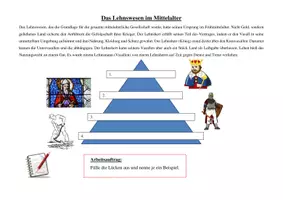 Vorschau - Arbeitsblätter - Das Lehnswesen im "Mittelalter" Jg. 7+8 inkl. Lösungen - Deckblatt