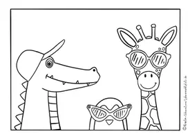Vorschau - Stundenentwürfe - Kunst Sommer, Tiere im Sommer, Kunstidee Tiere mit Sonnenbrillen - Seite 3