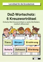 Vorschau - Arbeitsblätter - Kreuzworträtsel zum DaZ-Wortschatz: Tiere, Ernährung, Zuhause, Schule, Kleidung, Körper - Deckblatt