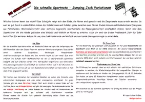 Vorschau - Arbeitsblätter - Die schnelle Sportnote - Jumping Jack Variationen - Deckblatt