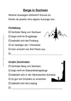Vorschau - Arbeitsblätter - Berge von Sachsen - Topografie - Seite 1