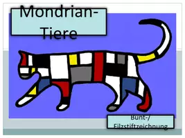 Vorschau - Stundenentwürfe - Kunstprojekt „Tiere im Mondrian Stil“ – Schritt-für-Schritt-Anleitung - Seite 1
