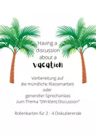 Vorschau - Aufgabenkarten - Having a discussion about a vacation - Role cards - Deckblatt