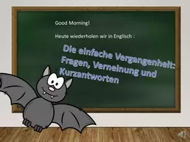 Vorschau - Präsentationen/Tafelbilder - Folien zum Lernvideo Wiederholung simple past Fragen Verneinung Kurzantworten - Seite 2
