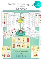 Vorschau - Arbeitsblätter - Rechenspaziergang SOMMER Einmaleins - 2 Differenzierungen - Deckblatt