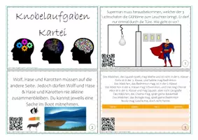 Vorschau - Stationenlernen - Knobelaufgaben/Denkaufgaben Kartei - Deckblatt