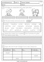 Vorschau - Arbeitsblätter - Lernzielkontrolle | VERBEN | + editierbare Version - Seite 1