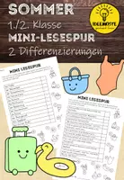 Vorschau - Arbeitsblätter - Sommer Mini- Lesespur. 2 Differenzierungen - Deckblatt