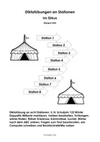 Vorschau - Arbeitsblätter - Im Zirkus - Diktatübungen an Stationen - Deckblatt