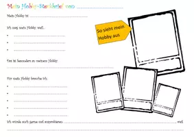 Vorschau - Arbeitsblätter - Deutsch: Mein Hobby-Steckbrief (Für einen Gesprächsanlass sorgen) - Deckblatt