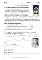 Vorschau - Arbeitsblätter - Die erste Frau im Weltraum, aus: Rund um die Uhr, Kl. 3-5 - Seite 1