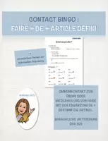 Vorschau - Arbeitsblätter - Contact Bingo - faire + de + l'article défini (faire + activités) - Deckblatt