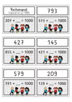 Vorschau - Arbeitsblätter - Fußball-Rechenspiel mit Arbeitsblatt: Ergänzen bis zur 1000 - Seite 2