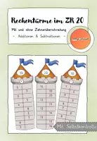 Vorschau - Stationenlernen - Rechentürme Addition und Subtraktion (ZR 20) - Deckblatt