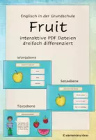 Vorschau - Interaktives Material - Bundle Vokabeln Englisch: Pets, Clothes, Fruit (interaktiv) - Seite 1