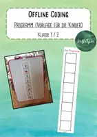 Vorschau - Mal- und Bastelvorlagen - Offline Coding - Analoges Programmieren auf dem Papier - Vorlage Programm - Deckblatt