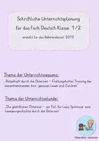 Vorschau - Stundenentwürfe - Schriftliche Unterrichtsplanung Lesespurgeschichte mit Hund - Deckblatt