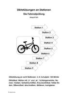 Vorschau - Arbeitsblätter - Die Fahrradprüfung - Diktatübung an Stationen - Deckblatt