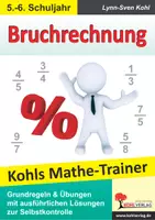 Vorschau - Arbeitsblätter - Mathe-Trainer Bruchrechnung | Mathematik Sekundarstufe Klasse 5-6 | Übungen Grundlagen Arbeitsblätter Kopiervorlagen mit Lösungen - Deckblatt