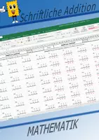 Vorschau - Arbeitsblätter - Schriftliche Additions-AB´s (einfach-mittel-schwer) selber erstellen - Zufallsgenerator (Excel) - Deckblatt
