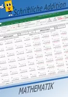 Vorschau - Arbeitsblätter - Schriftliche Addition-AB´s (schwer) selber erstellen - Zufallsgenerator (Excel) - Deckblatt