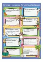 Vorschau - Arbeitsblätter - Sommerferien - Lesepass - Faultierklasse - Seite 1