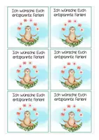 Vorschau - Mal- und Bastelvorlagen - Feriengrüße Faultierklasse kostenlos Klassentier Faultier - Seite 1
