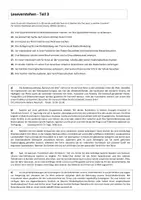 Vorschau - Arbeitsblätter - telc B2 Leseverstehen Teil 3 (Auslandssemester) + Lösung - Deckblatt
