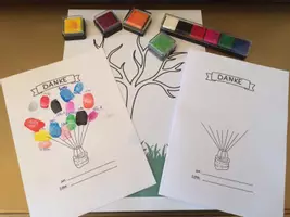 Vorschau - Mal- und Bastelvorlagen - Fingerabdruck - Fingerprint - Klasse - Anfang und Abschied - Deckblatt
