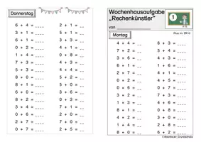 Vorschau - Arbeitsblätter - Wochenhausaufgabe Rechnen üben ZR 10 20 100 - Seite 2