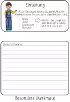 Vorschau - Arbeitsblätter - Personenbeschreibung - Flipbook / Wortspeicher - Seite 2
