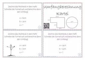 Vorschau - Stationenlernen - Umfang berechnen: Aufgabenkarten - Seite 1