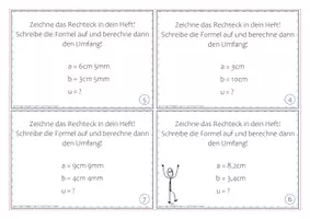 Vorschau - Stationenlernen - Umfang berechnen: Aufgabenkarten - Deckblatt