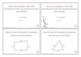 Vorschau - Stationenlernen - Umfang berechnen: Aufgabenkarten - Seite 3