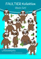 Vorschau - selbst erstellte Cliparts/Grafiken - Faultier Clipart Basis Set - Deckblatt