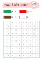 Vorschau - Arbeitsblätter - Visuelle Wahrnehmung der Buchstaben - Pixel-Bilder - Seite 3