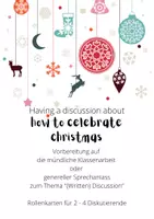 Vorschau - Aufgabenkarten - Having a discussion about christmas - Role cards - Deckblatt