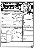 Vorschau - Arbeitsblätter - Casper David Friedrich - Arbeitsblatt zur Recherche - Deckblatt