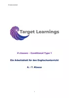 Vorschau - Arbeitsblätter - If clauses Bedingungssätze Conditional Typ 1 Übung Lückentext 6. 7. Klasse Gymnasium Realschule - Deckblatt