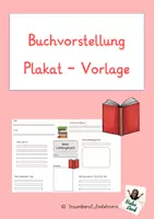 Vorschau - Arbeitsblätter - Plakat-Vorlage für Buchvorstellung Grundschule - Deckblatt