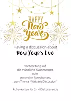 Vorschau - Aufgabenkarten - Having a discussion about New Year's Eve - Role cards - Deckblatt